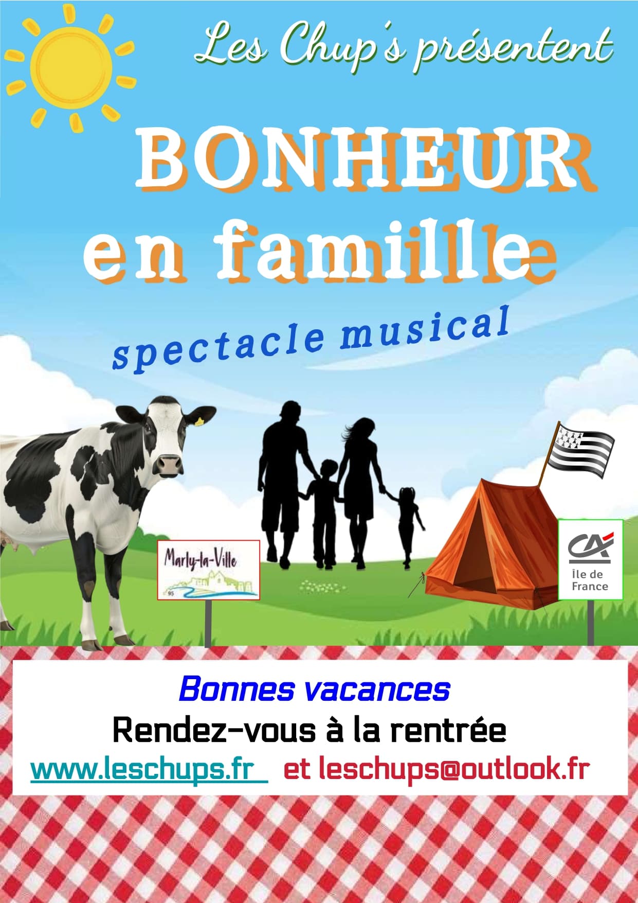 Affiche temporaire bonheur en famille
